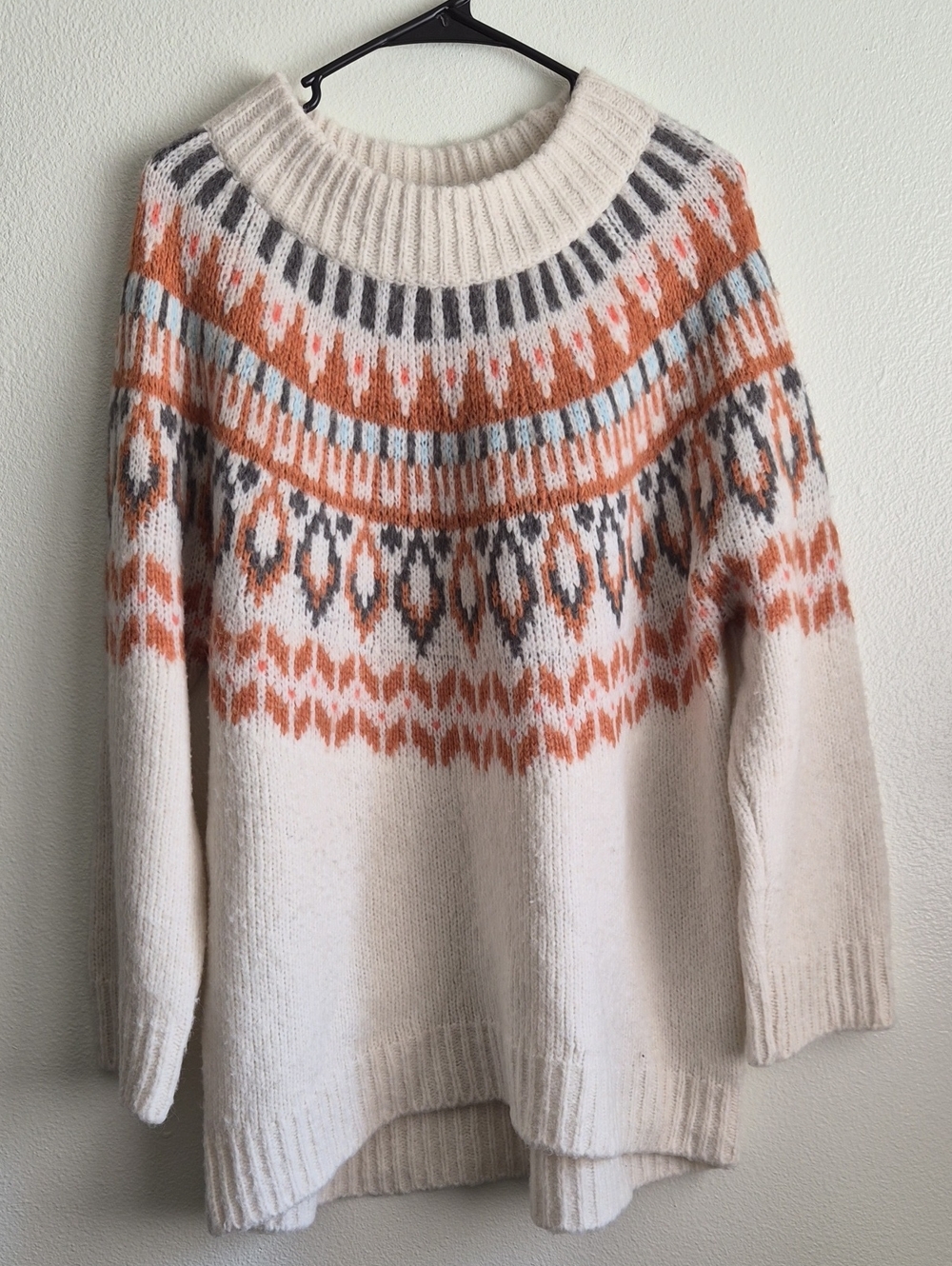 Aerie Fair Isle Chunky Knit Cozy Oversized Sweater Size L